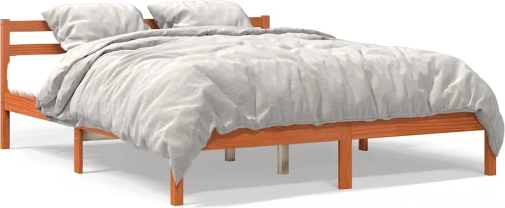 vidaXL viaszbarna tömör fenyőfa ágy matrac nélkül 180 x 200 cm