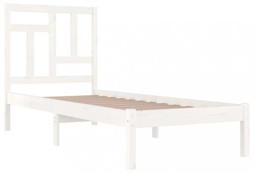 fehér tömör fenyőfa ágy matrac nélkül 90 x 200 cm