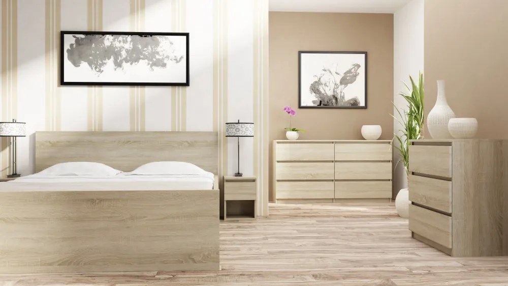 Odell M6 120 2X3 komód, 120x75x30 cm, sonoma