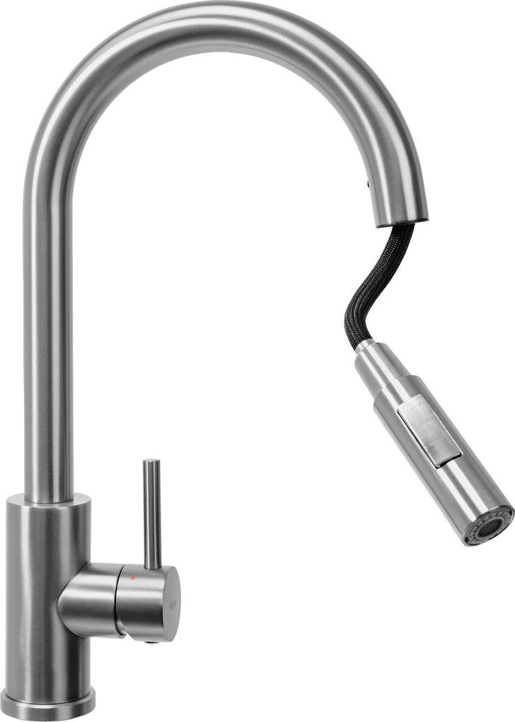 Rea Fresh, mosogató csaptelep kihúzható kifolyóval, csiszolt acél, REA-B9146