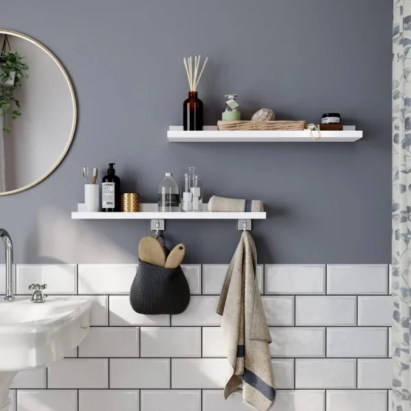 SHELFY fali polcszett, 2 db, fehér