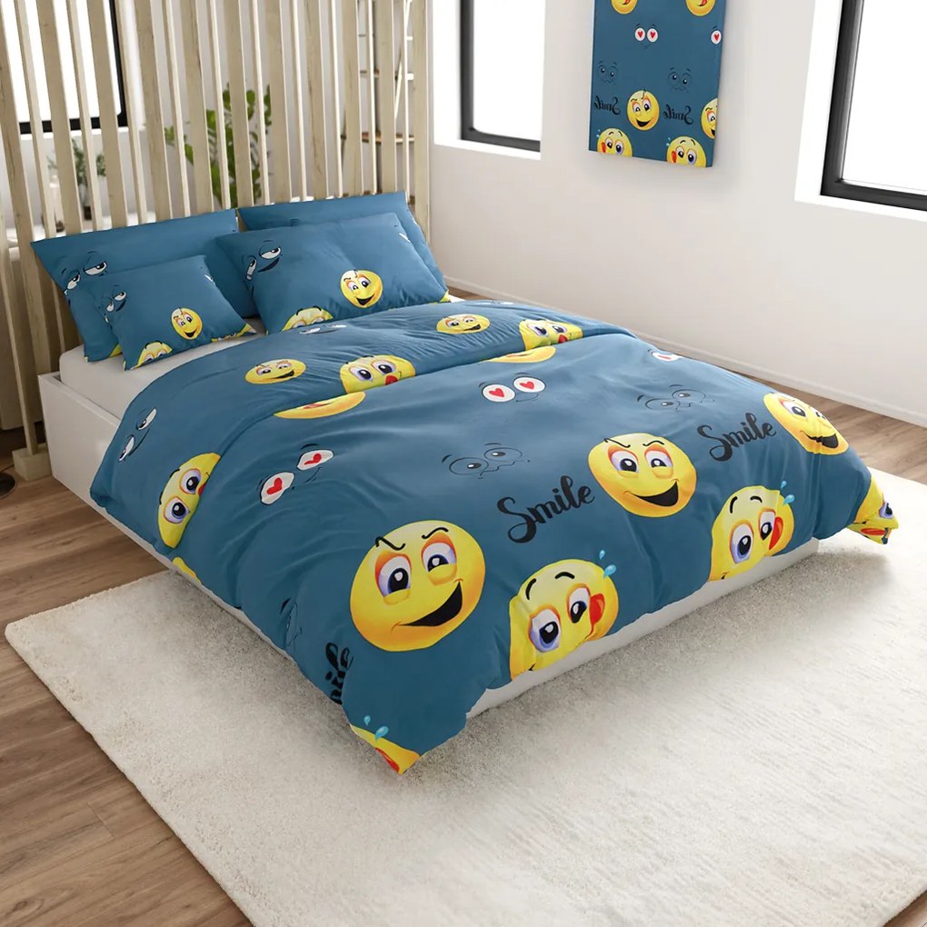 Mikroszálas ágyneműhuzat EMOJI KINYÚJTOTT nyelvvel szürke Ágyneműhuzat mérete: 70 x 90 cm | 140 x 200 cm