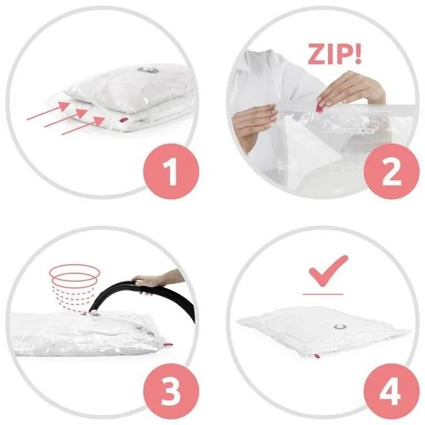 Vákuumos tároló zacskók 70 l + 120 l, átlátszó