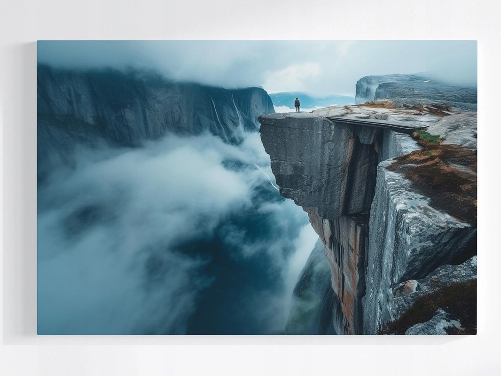 Vászonkép Canvas Skandinávia Norvégia Hegyek Szikla Kilátás Köd 60x40