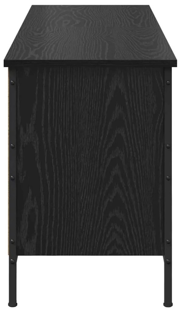 Cipőszekrény Fekete tölgy 131 x 35 x 50 cm Műszaki fa és vas