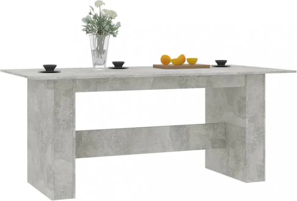 betonszürke szerelt fa étkezőasztal 180 x 90 x 76 cm