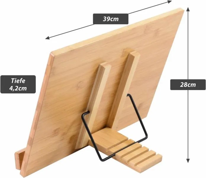 Könyvtartó bambusz 39 x 28 x 4,2 cm