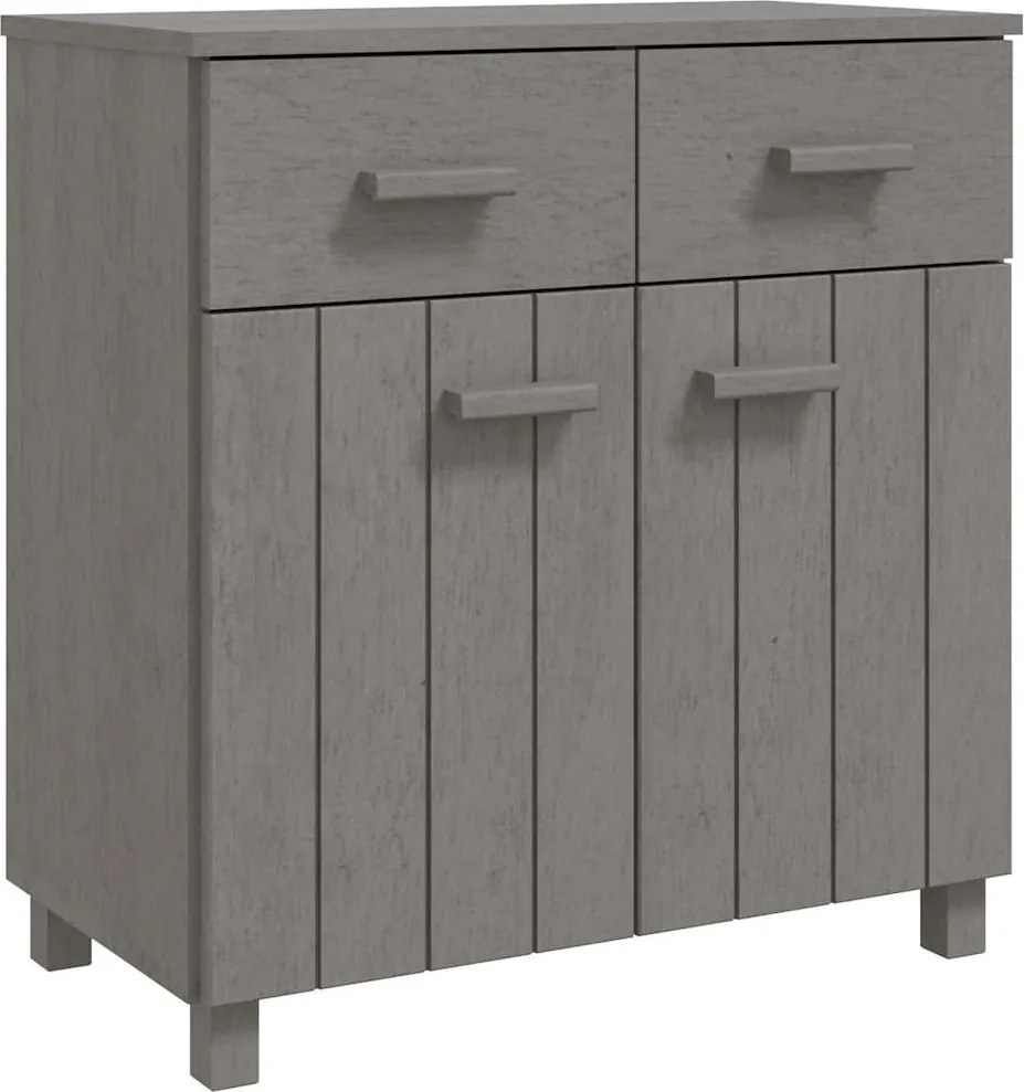 vidaXL HAMAR világosszürke tömör fenyőfa tálalószekrény 79x40x80 cm