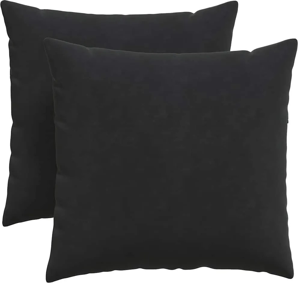 vidaXL Kanapé párnák 2 pcs Fekete 45 x 45 cm Bársonyos szövet