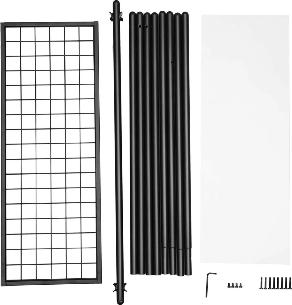 Ruhaállvány alsó polccal, fekete 92x33x153cm