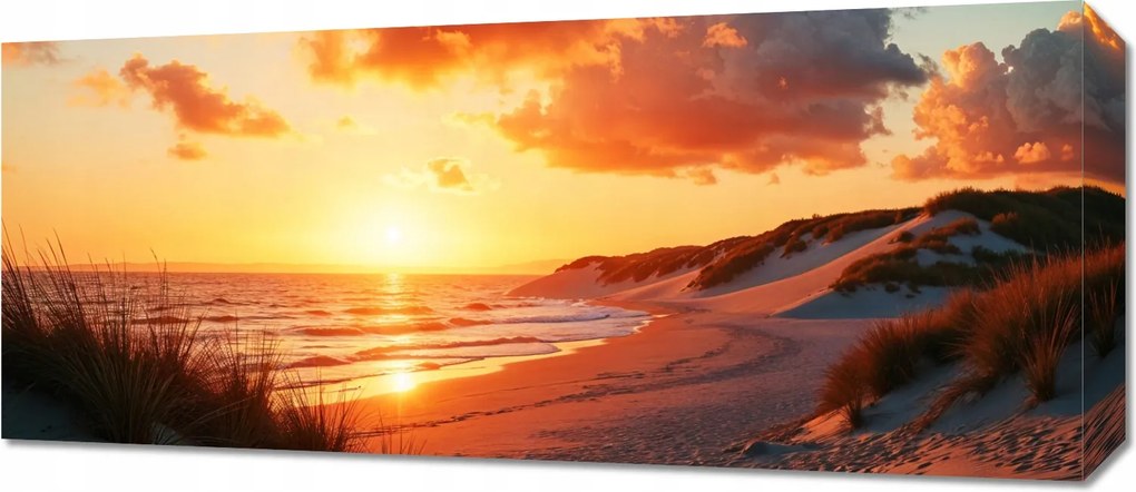 Vászonkép 70x30cm Hálószoba Nappaliba Panoráma Esti strand 2