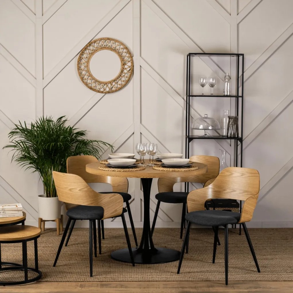 Étkezőgarnitúra 4 db. Orbi székkel. Asztal: LINO 100 cm