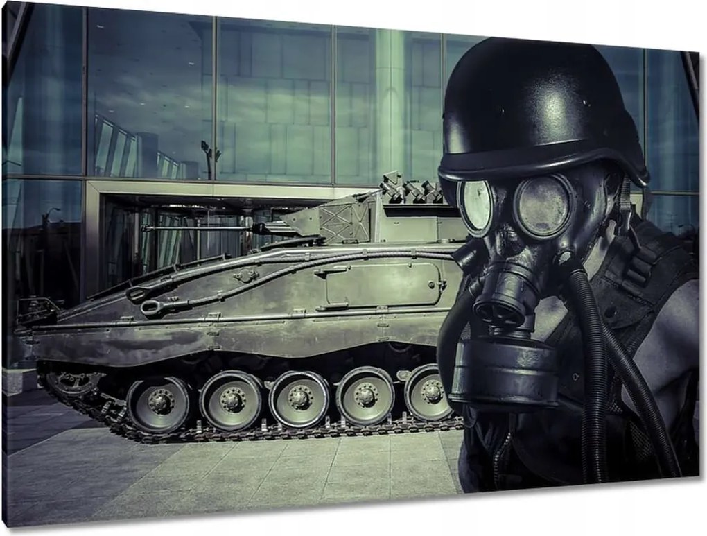 Festmények 120x80 Az ember gázmaszkkal