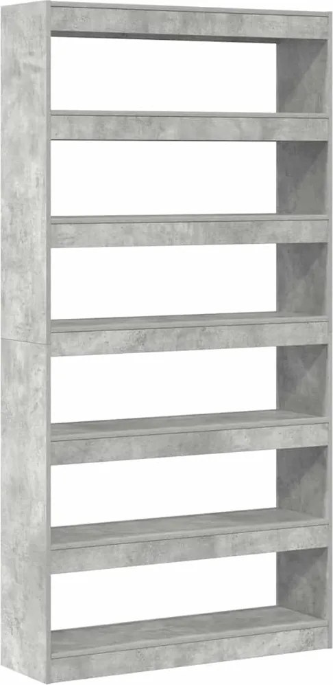 vidaXL Könyvespolc Beton Szürke 100 x 30 x 198 cm Faanyag