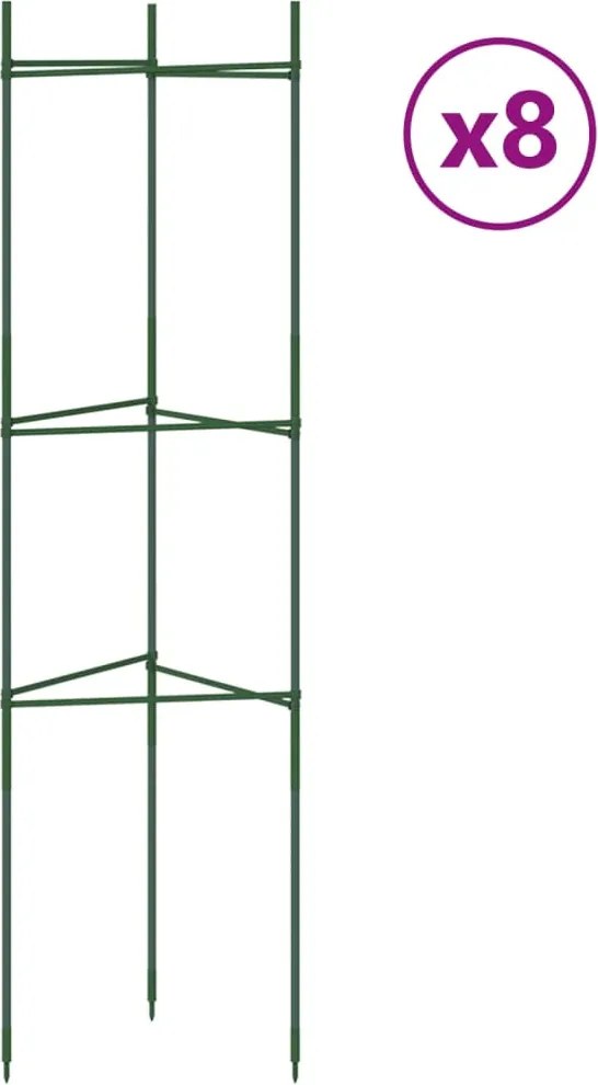 vidaXL 8 db acél és polipropilén paradicsomketrec 116 cm
