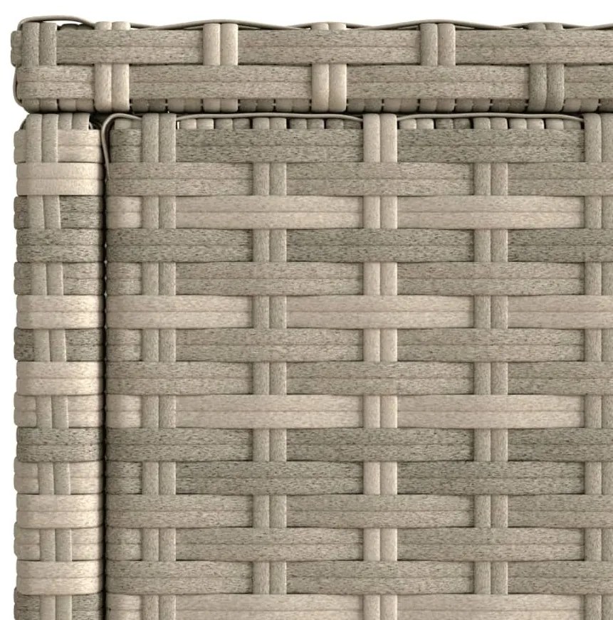 világosszürke polyrattan kerti kisasztal üveg lappal58x27,5x55cm