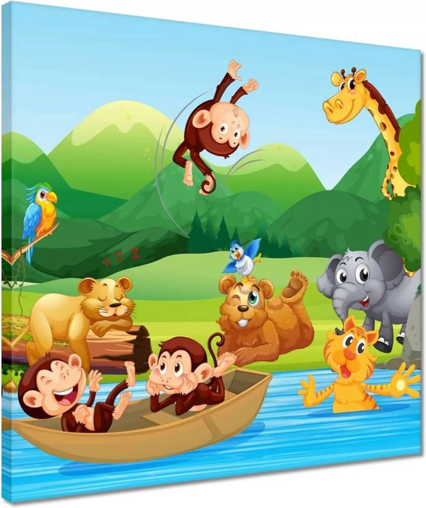 Vászonkép 40x40 Dzsungel minta gyerekeknek