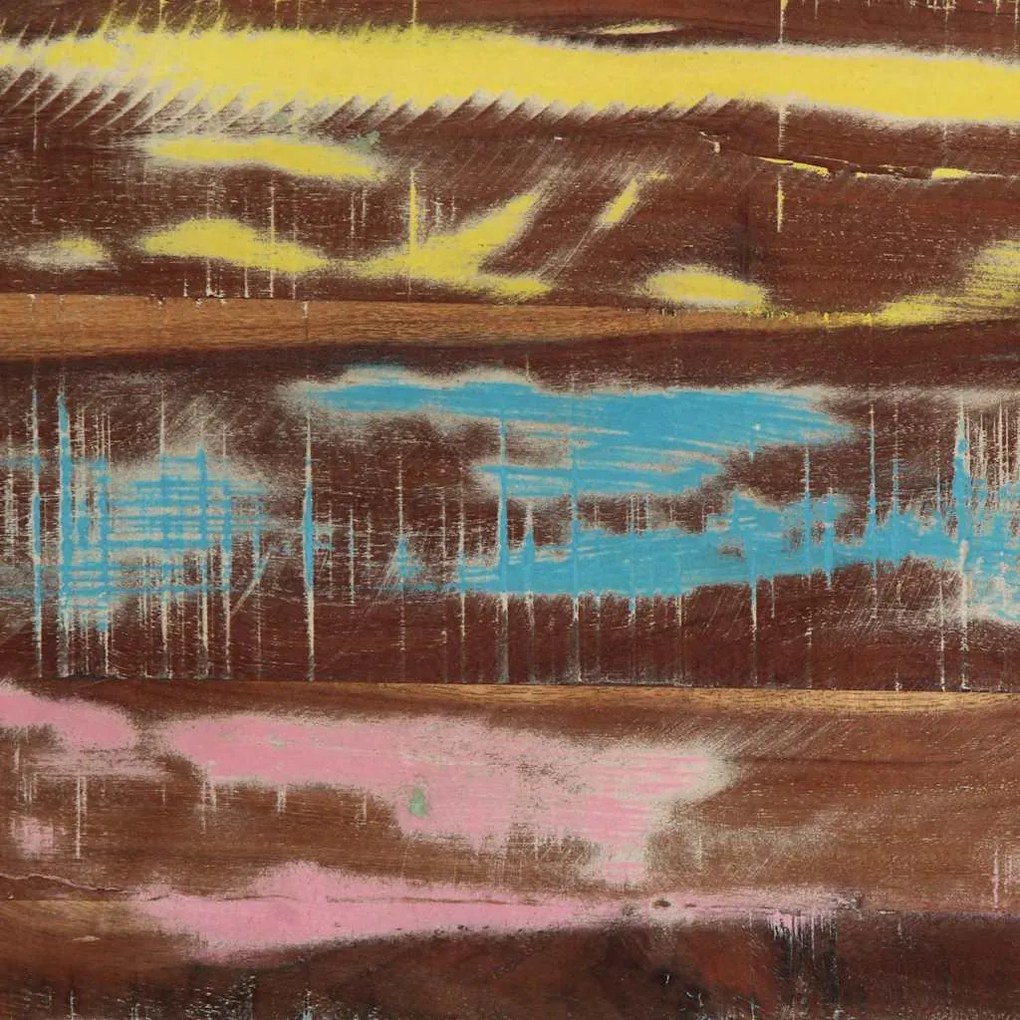 dohányzóasztal többszínű 90x50x38cm tömörfa újrahasznosított fa