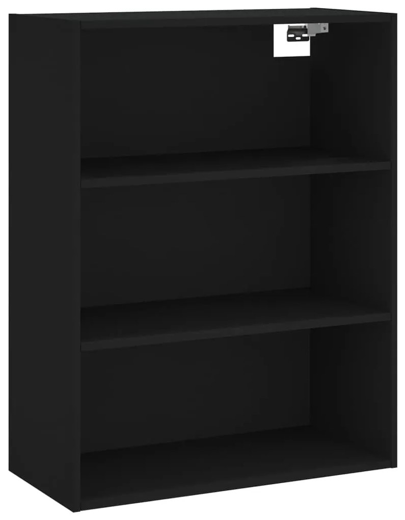 fekete szerelt fa magasszekrény 69,5x32,5x180 cm