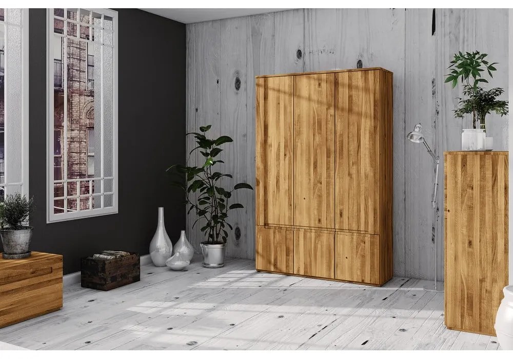 Tölgyfa ruhásszekrény 135x206 cm Vento 3 - The Beds