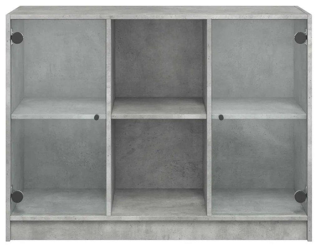 betonszürke szerelt fa tálalószekrény 102x37x75,5 cm