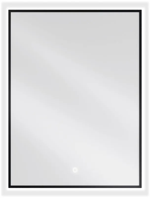 Mexen Erma, LED fürdoszobai tükör háttérvilágítással és fekete kerettel 60x80 cm, 6000K, páramentesíto, 9814-060-080-611-70