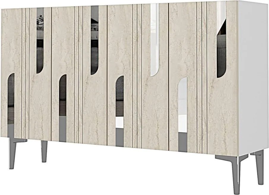 Nota 120 - White, Travertine, Silver