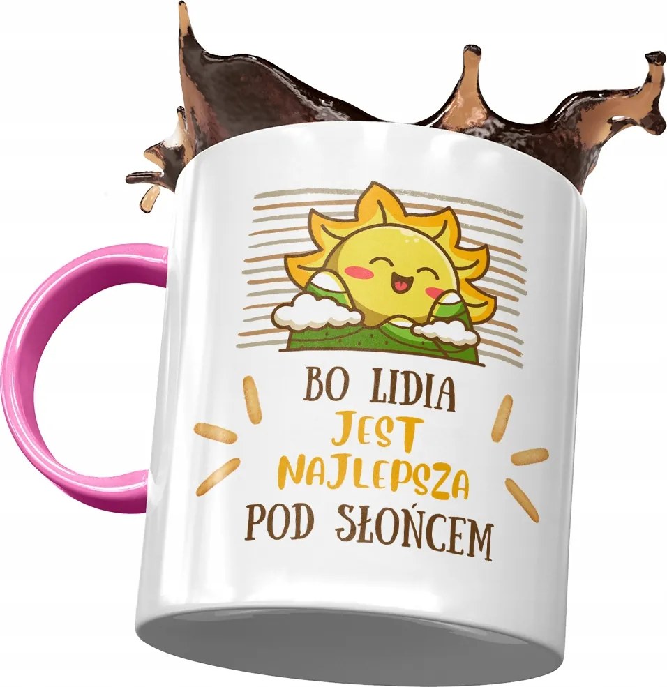 Rózsaszín Bögre Lídia Feleség Barátnő Ajándék Nyomtatott Fotóval