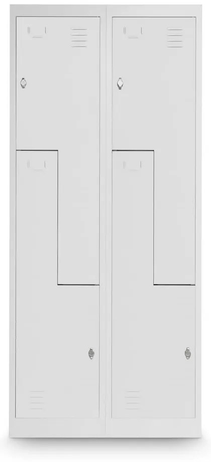 Fém szekrény Z, 80 x 50 x 180 cm, csavaros zár, világosszürke - RAL 7035