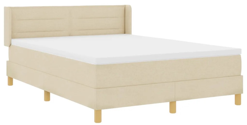 Boxspring Ágy Matraccal – Krém – 140 x 190 cm – Szövet