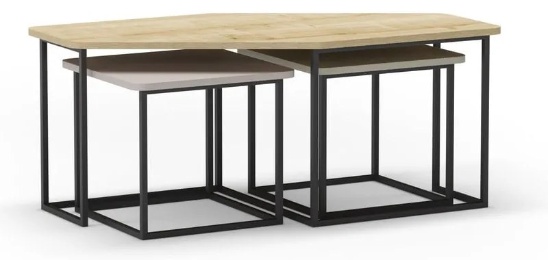 Dohányzóasztal szett 3 db-os 60x111,5 cm Zoya – Marckeric