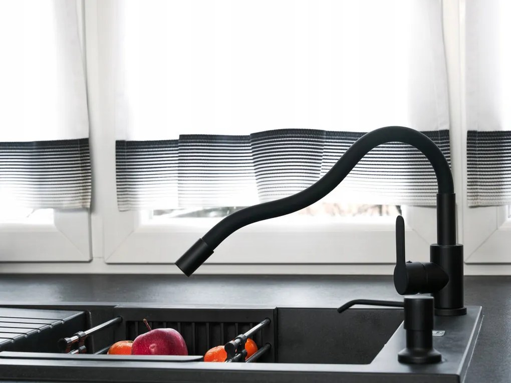 Caldo Freddo álló mosogató csaptelep FEKETE - FEKETE flexibilis kifolyócsővel