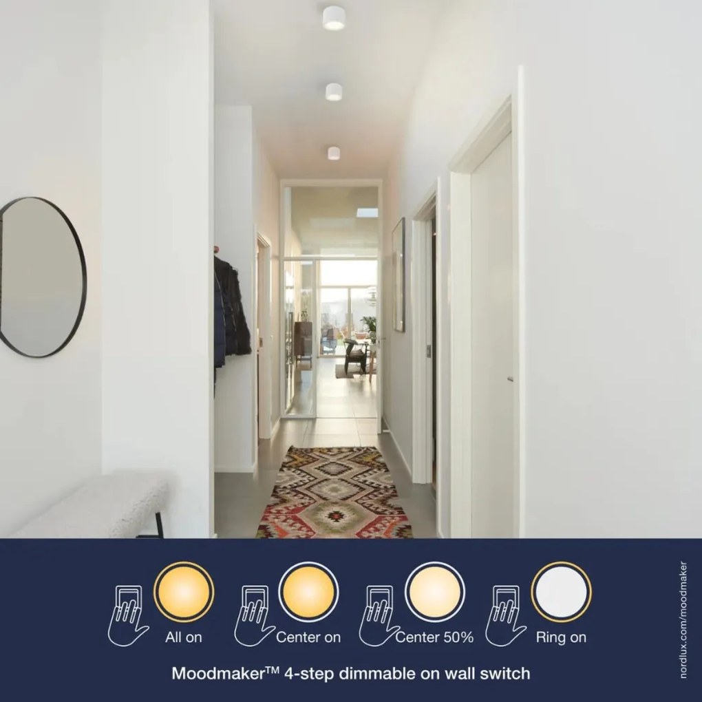NORDLUX 47550101 FALLON Hengeres Mennyezeti Lámpa Fehér LED IP20