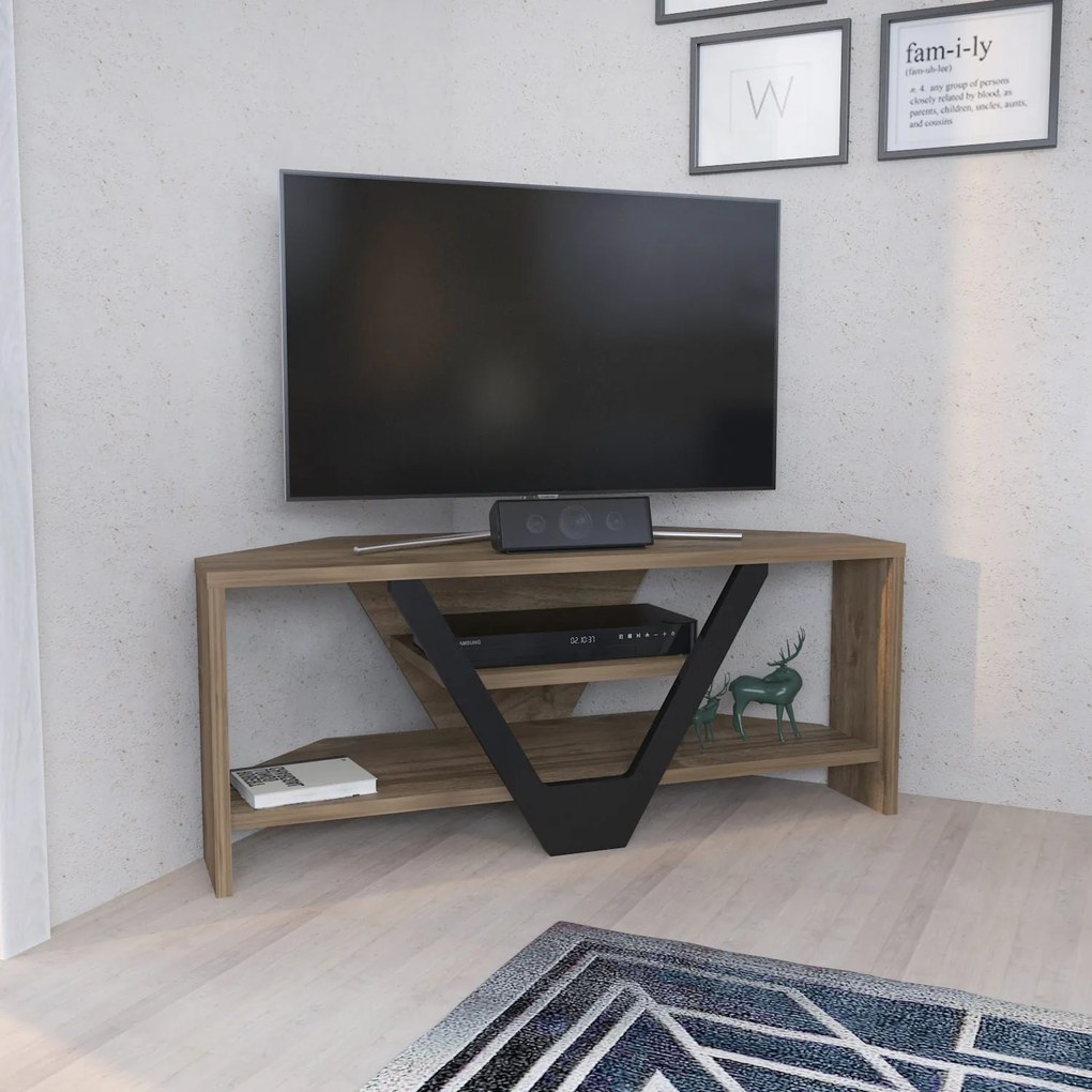 TV szekrény Karin - Walnut, Black