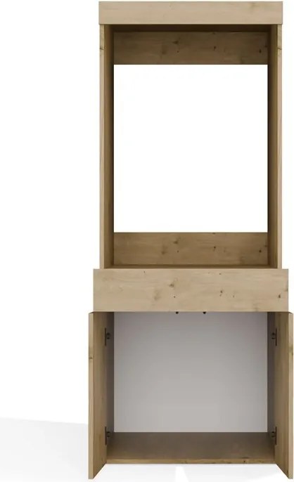 Aldabra POLA Twin 1S fürdőszoba szekrény, mosógép tárolóval, 64.2x64.2x162 cm, tölgy