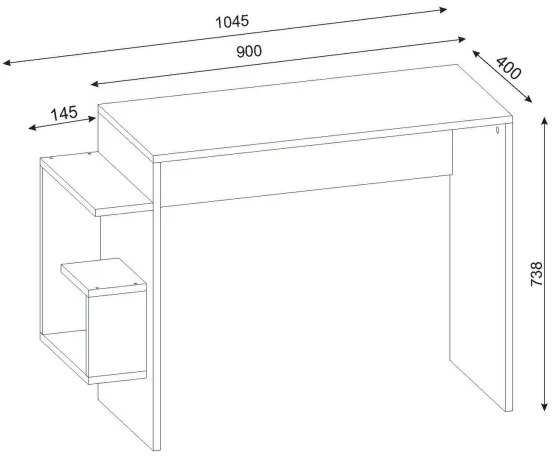 Munkaasztal ALASKA 73,8x104,5 cm fehér