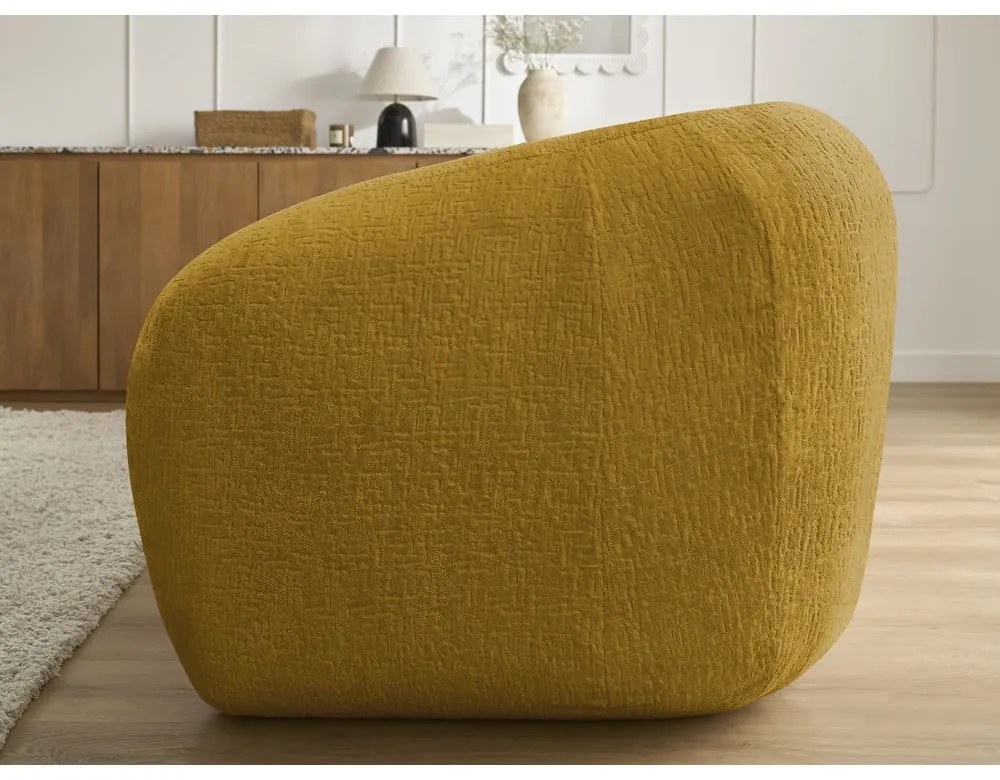 Mustársárga zsenília kinyitható kanapé 228 cm Neyo – Bobochic Paris