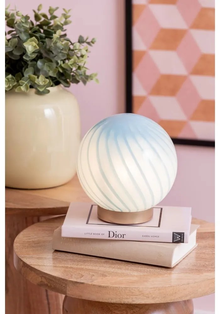 Világoskék asztali lámpa üveg búrával (magasság 17 cm) Summer Globe – Leitmotiv