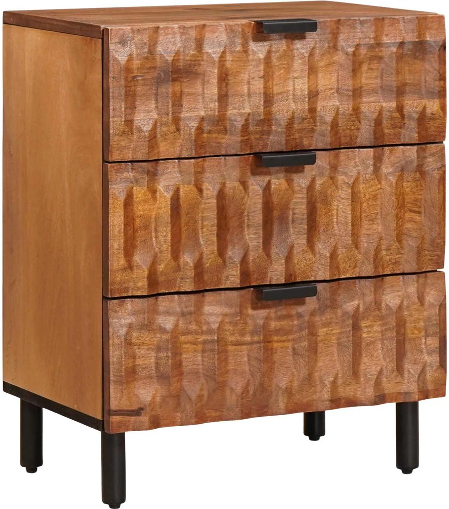 vidaXL Éjjeliszekrény fiókkal Barna 50 x 33 x 62 cm Tömör Mangófát