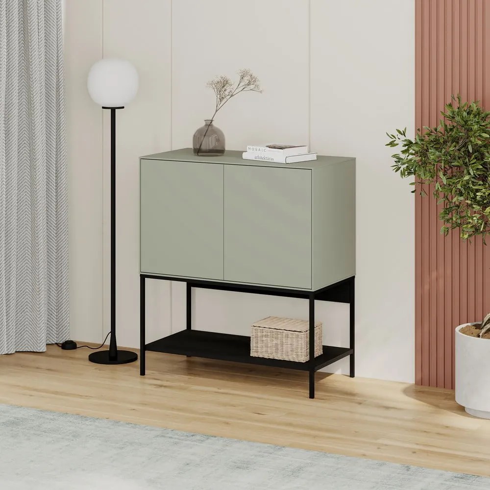 Zöld-fekete szekrény 80x90x40 cm Amira – Marckeric