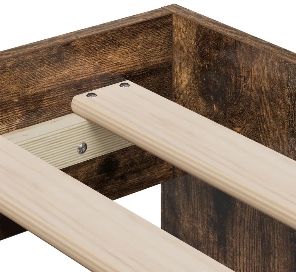 Ágykeret tárolóval tárolóval Füstölt tölgy 100 x 200 cm Faanyag