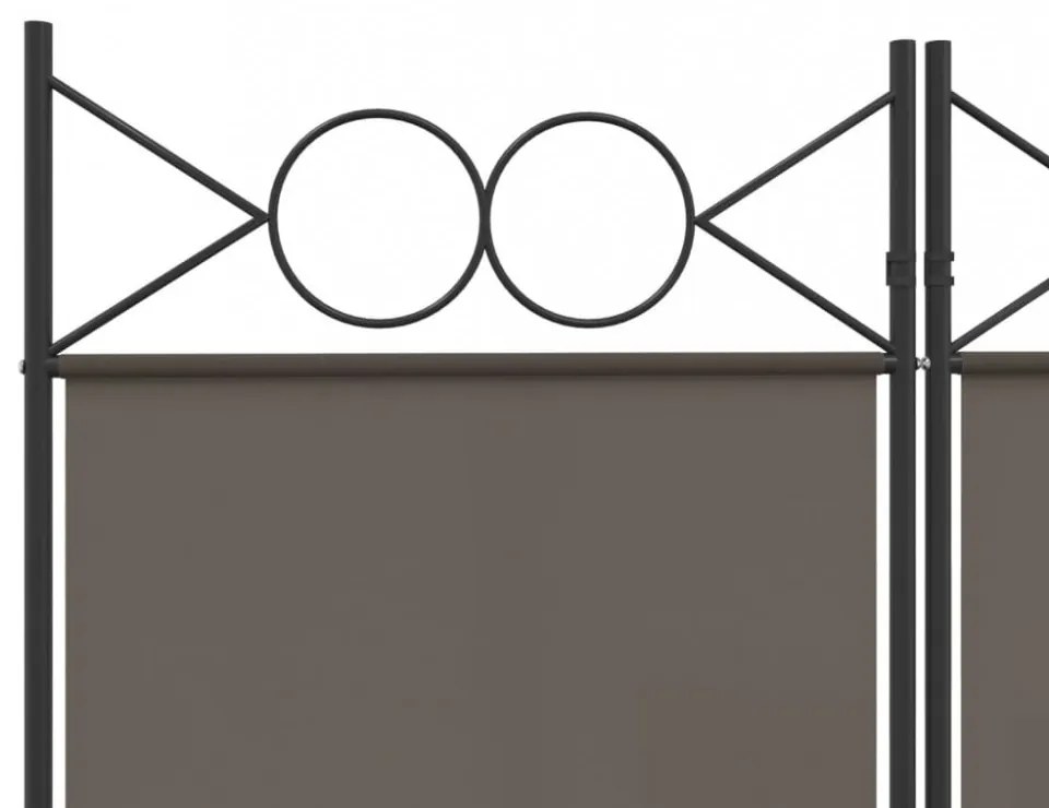 4 paneles antracitszürke szövet térelválasztó 160 x 200 cm
