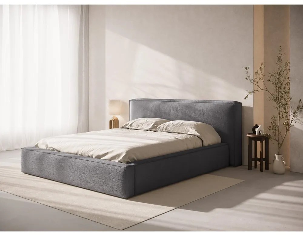 Sötétszürke kárpitozott ágytámla 249x100 cm Olivia – Micadoni