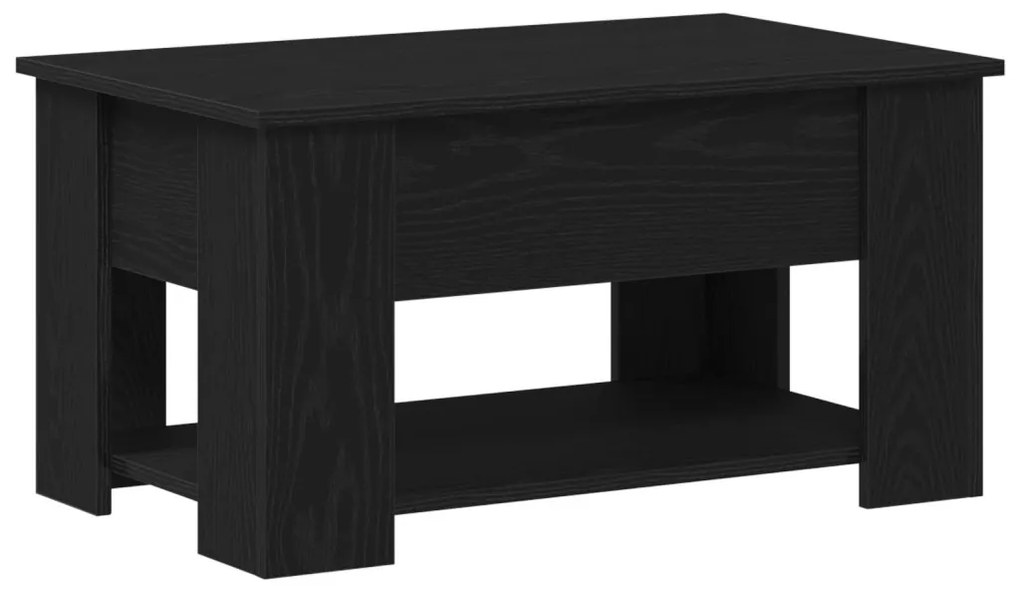 Fekete tölgyfa Kávézóasztal 79x49x41 cm Műszaki fából