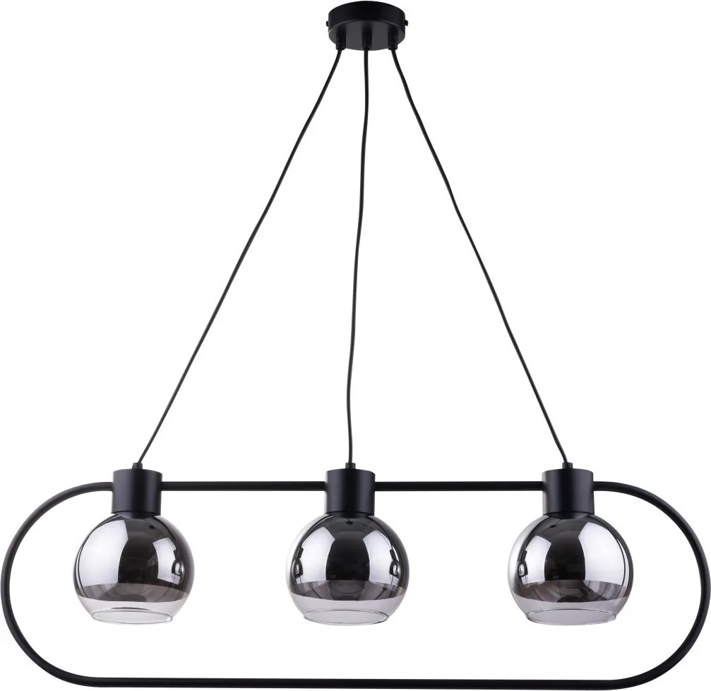 SIGMA LIGHTING 31891 LINDA Többágú Függesztett Lámpa Fekete, Átlátszó, Ezüst E27 IP20