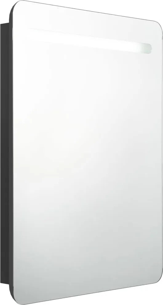 vidaXL fekete LED-es tükrös fürdőszobaszekrény 60 x 11 x 80 cm