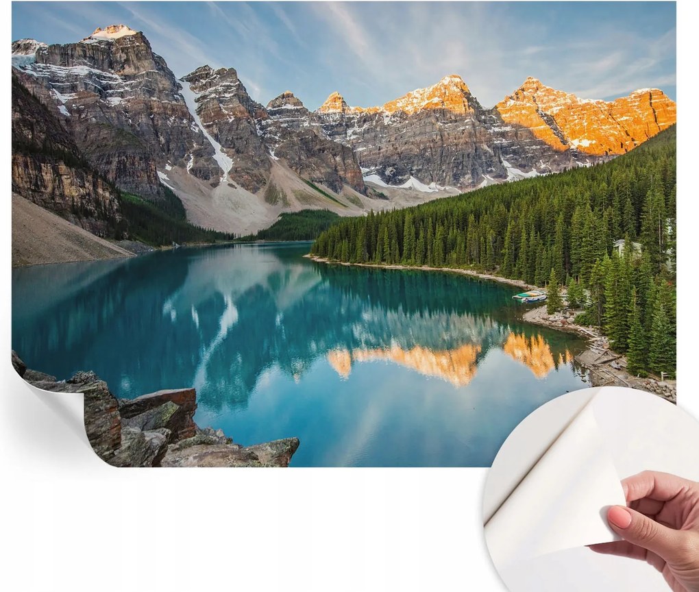 Dekoratív öntapadós fotótapéta irodába Hegyi tükröződés 208x146 cm