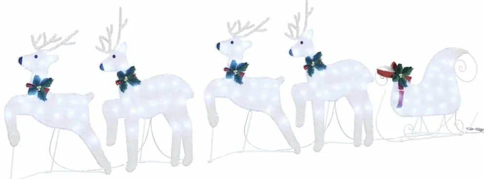 LED rénszarvasok 5 pcs Ezüst szövet