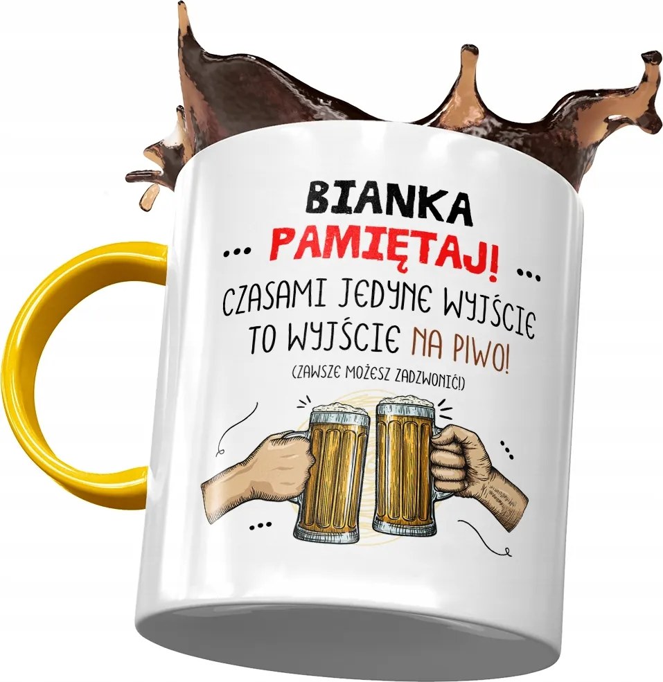 Sárga Bögre Bianka Feleség Barátnő Nyomtatott Fotóval