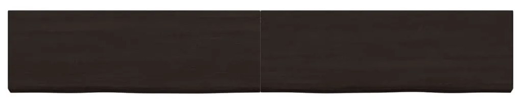 sötétbarna kezelt tömör tölgyfa asztallap 180x40x(2-4) cm